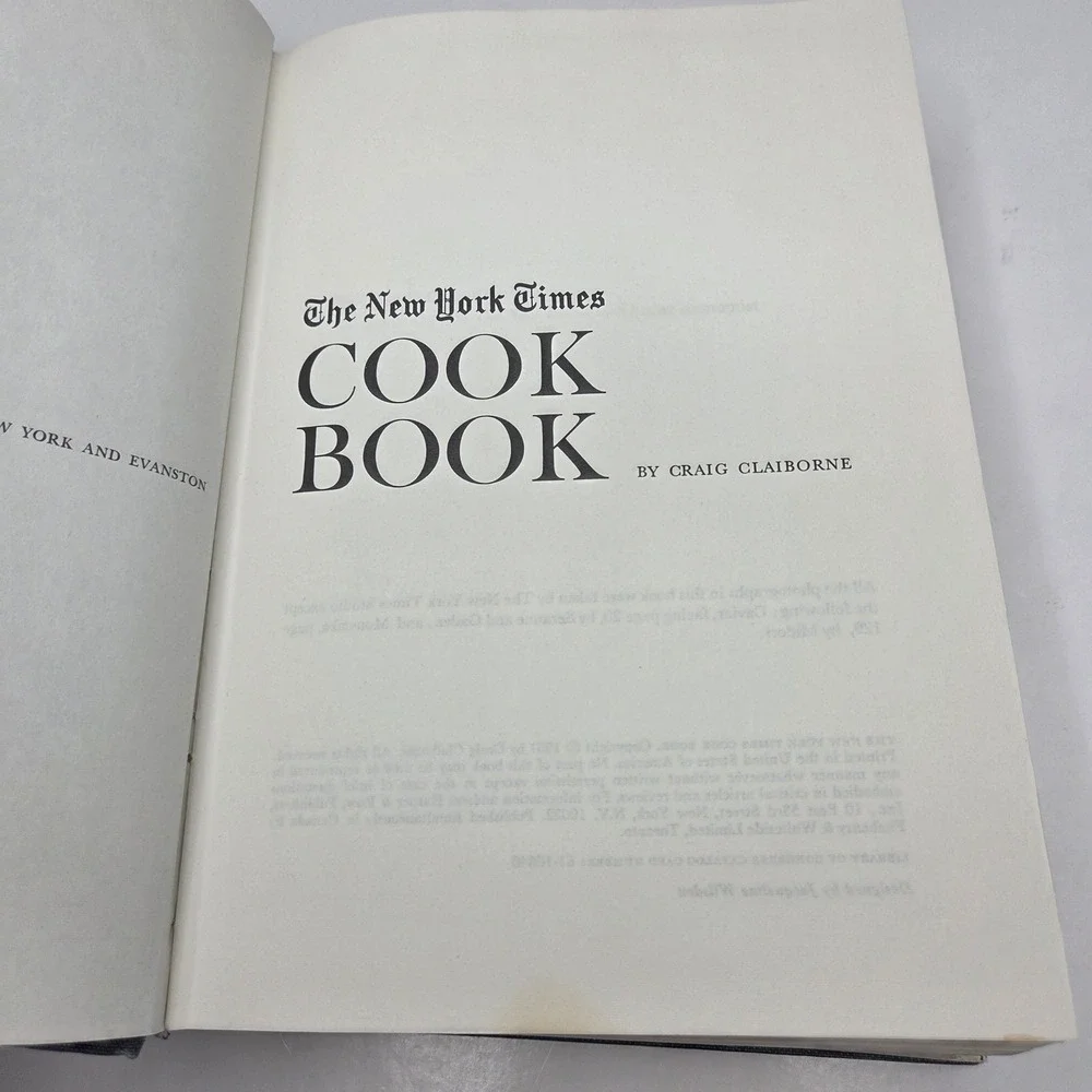 The New York Times Cook Book Craig Claiborne 1961 Vintage Hardcover Blue DJ